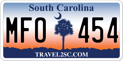 SC license plate MFO454