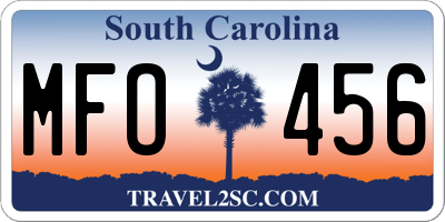 SC license plate MFO456