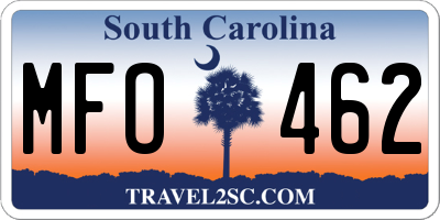 SC license plate MFO462