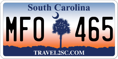 SC license plate MFO465