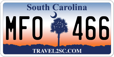 SC license plate MFO466