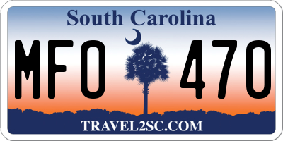 SC license plate MFO470