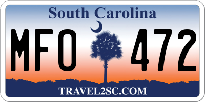 SC license plate MFO472
