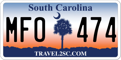 SC license plate MFO474
