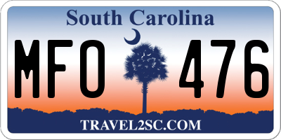 SC license plate MFO476