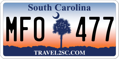 SC license plate MFO477