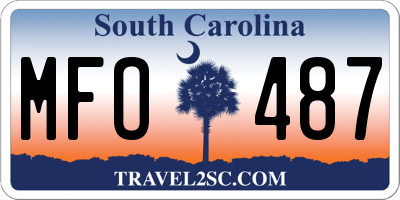 SC license plate MFO487