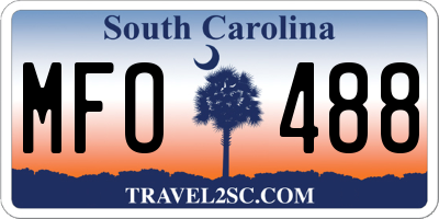SC license plate MFO488