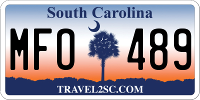 SC license plate MFO489