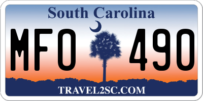 SC license plate MFO490