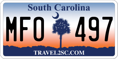 SC license plate MFO497