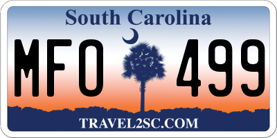 SC license plate MFO499