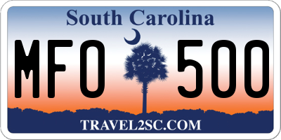 SC license plate MFO500
