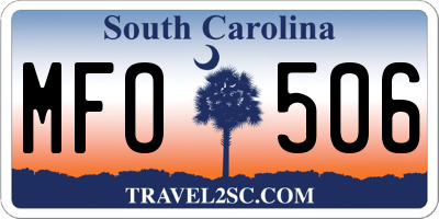 SC license plate MFO506
