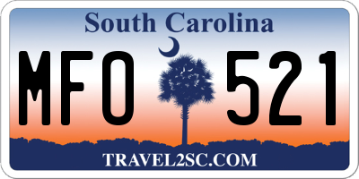 SC license plate MFO521