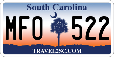 SC license plate MFO522