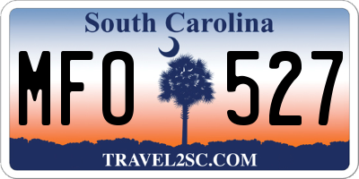 SC license plate MFO527