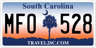SC license plate MFO528