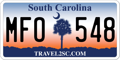 SC license plate MFO548
