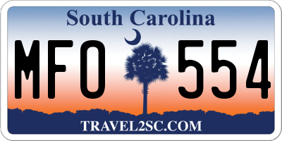SC license plate MFO554