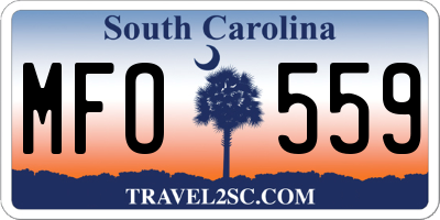 SC license plate MFO559