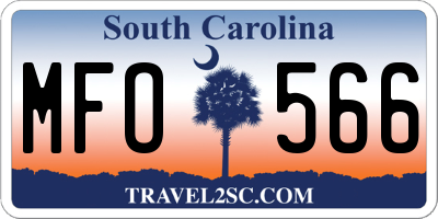 SC license plate MFO566