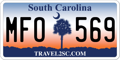 SC license plate MFO569