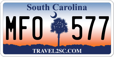 SC license plate MFO577
