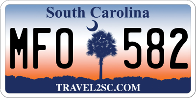 SC license plate MFO582
