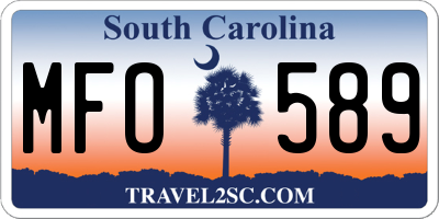 SC license plate MFO589