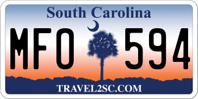 SC license plate MFO594