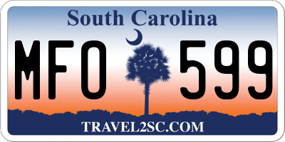 SC license plate MFO599