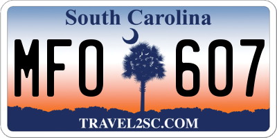 SC license plate MFO607