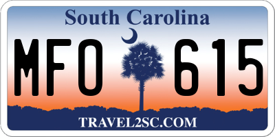 SC license plate MFO615