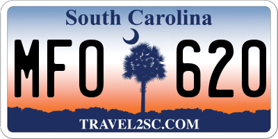 SC license plate MFO620