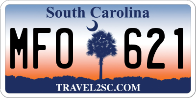 SC license plate MFO621