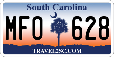 SC license plate MFO628