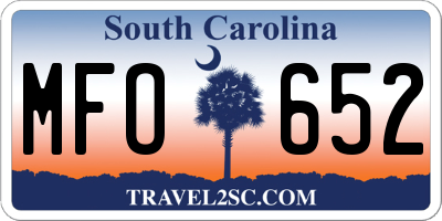 SC license plate MFO652