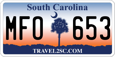 SC license plate MFO653