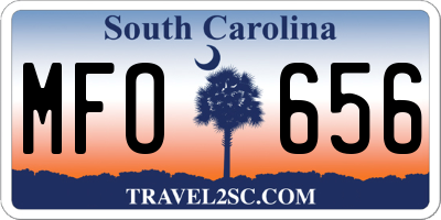 SC license plate MFO656