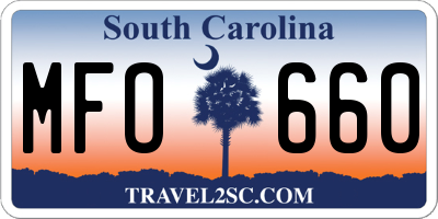 SC license plate MFO660