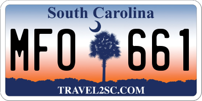 SC license plate MFO661