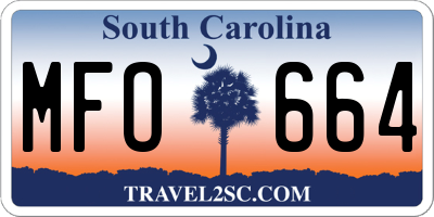 SC license plate MFO664