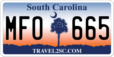SC license plate MFO665