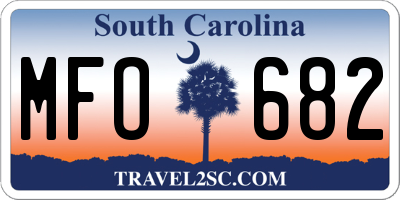 SC license plate MFO682