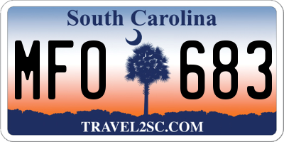SC license plate MFO683