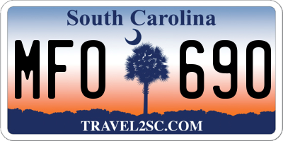 SC license plate MFO690