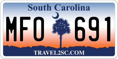 SC license plate MFO691