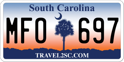 SC license plate MFO697