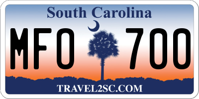 SC license plate MFO700